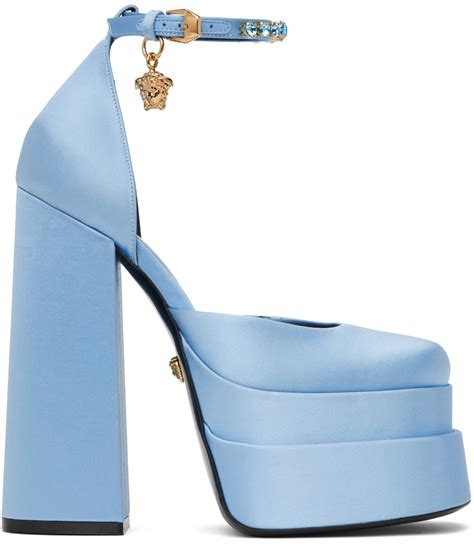 blue versace medusa pill|versace medusa platform heels.